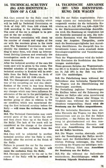 Rajd Polski - 1971r.